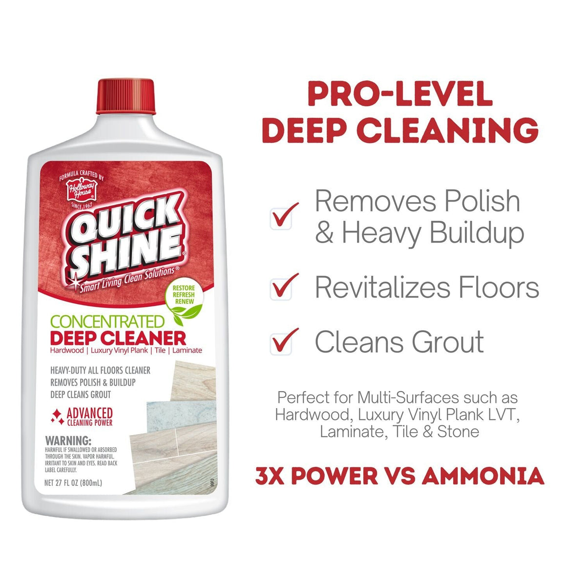 Quick Shine Floor Deep Cleaner and Wax Remover 800ml