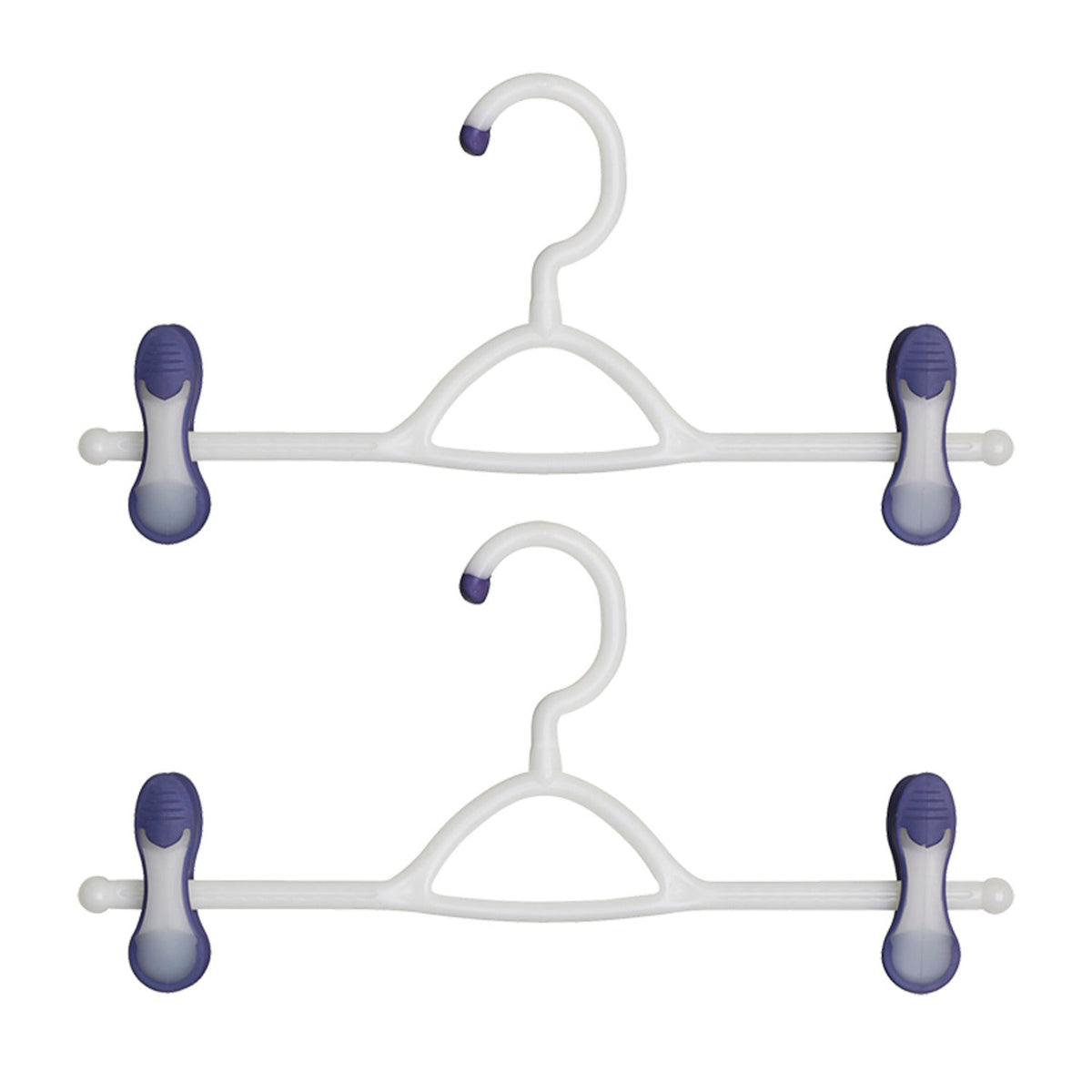 2 White Soft Grip Trouser & Skirt Clothes Hangers