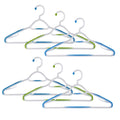 Soft Grip Non Slip Clothes Hangers Aqua 6 Pack