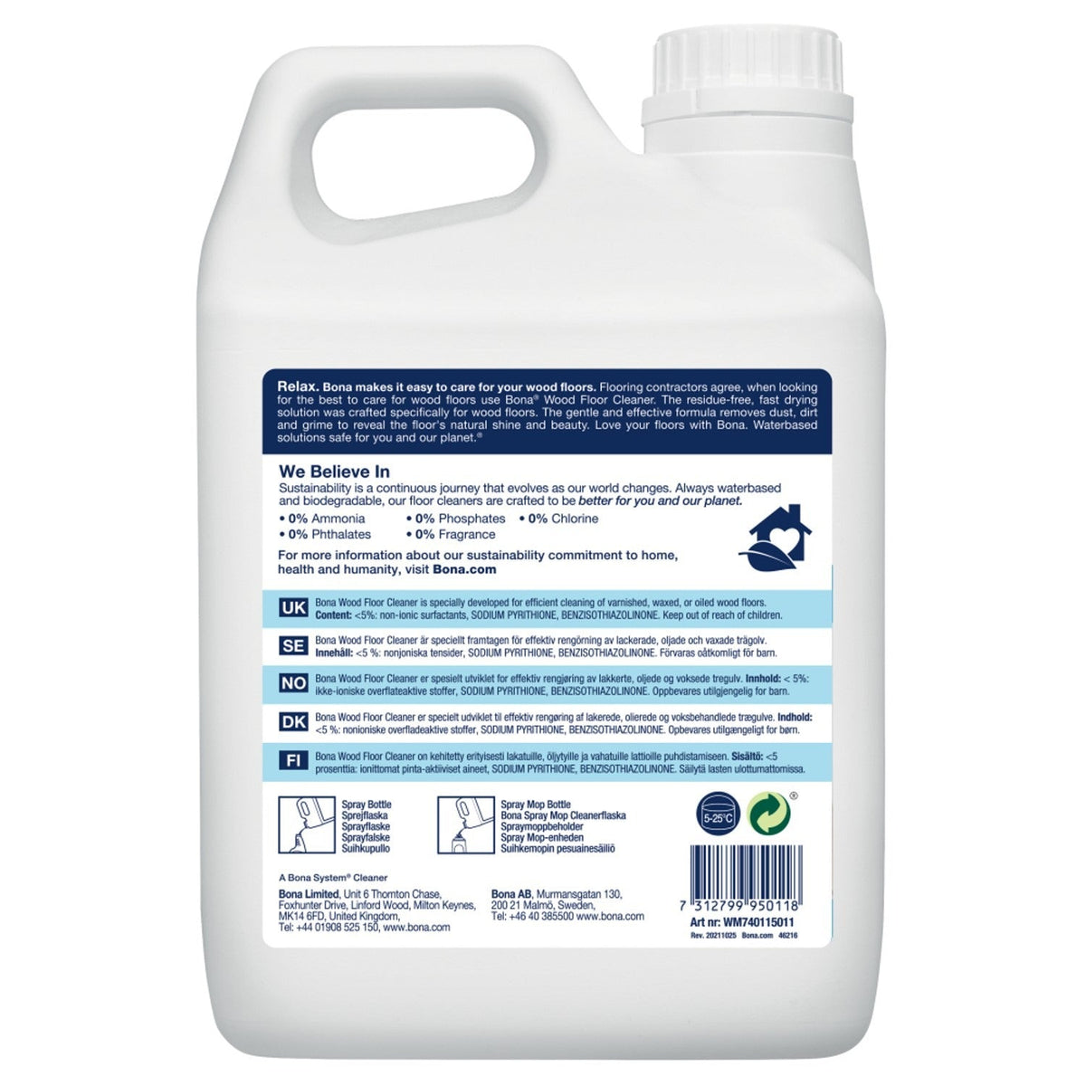 Bona Wood Floor Cleaner Refill 2.5L