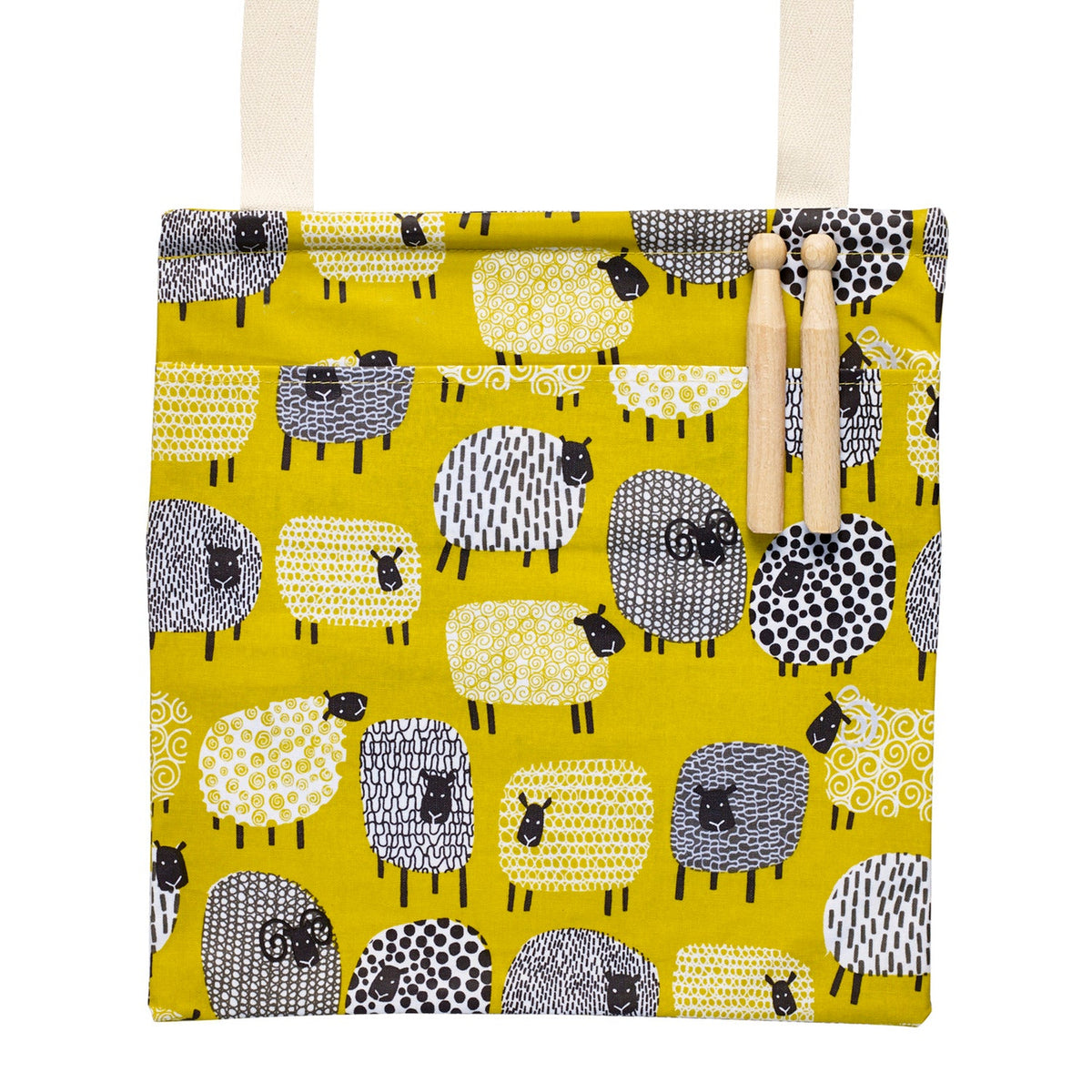 Dotty Sheep Oilcloth Peg Bag
