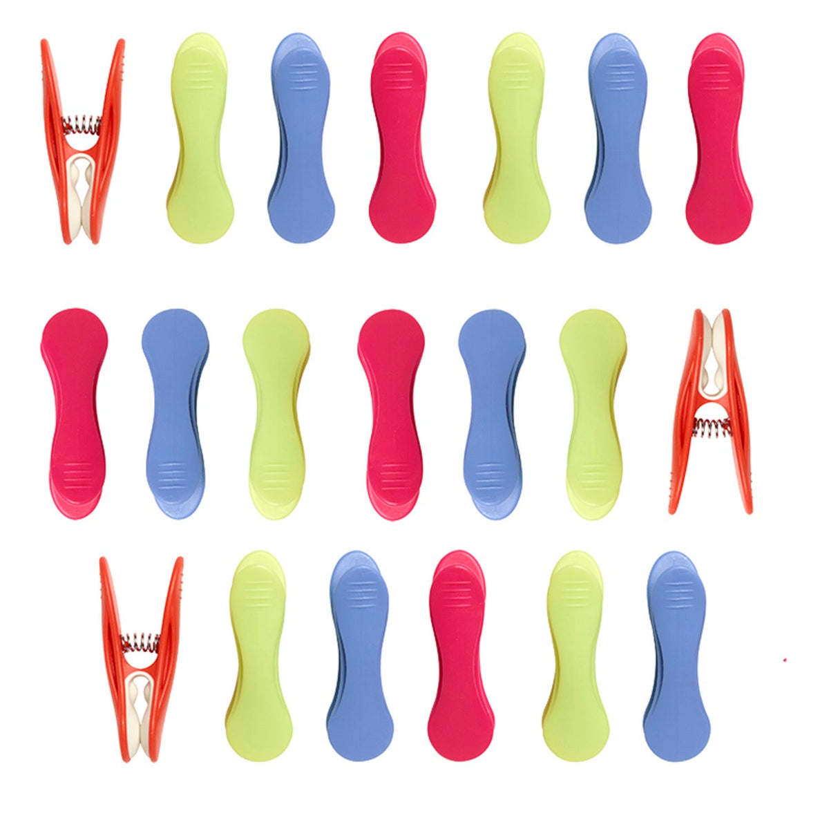 20 Soft Grip Clothes Pegs Vibrant