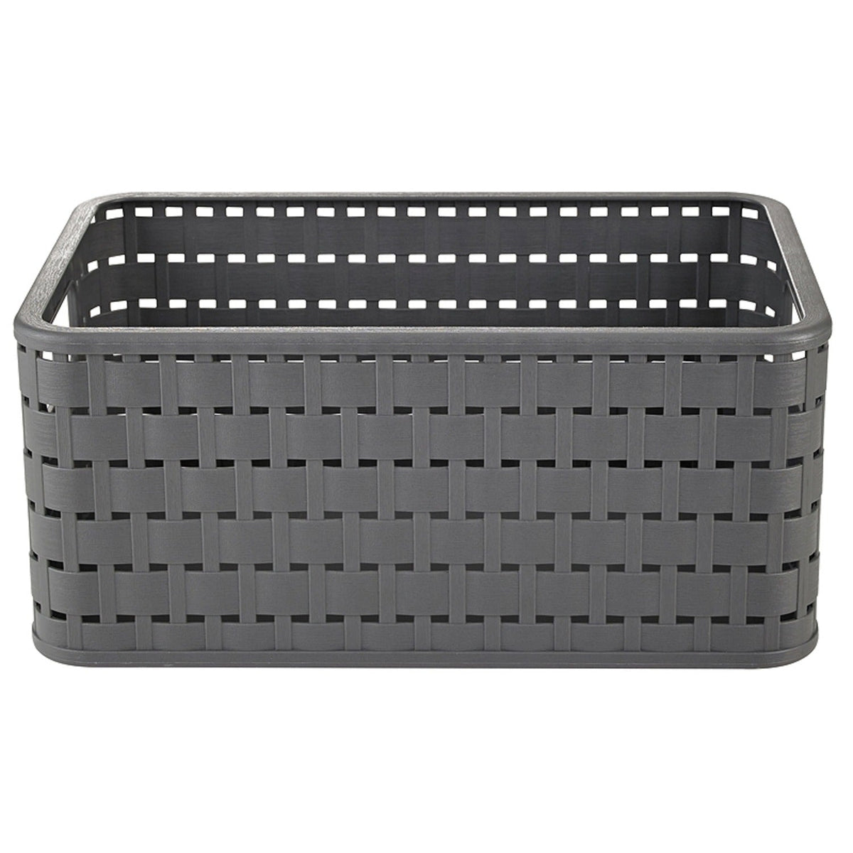 Rotho Lattice Effect Storage Basket Medium - Slate Grey