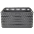 Rotho Lattice Effect Storage Basket Large - Slate Grey