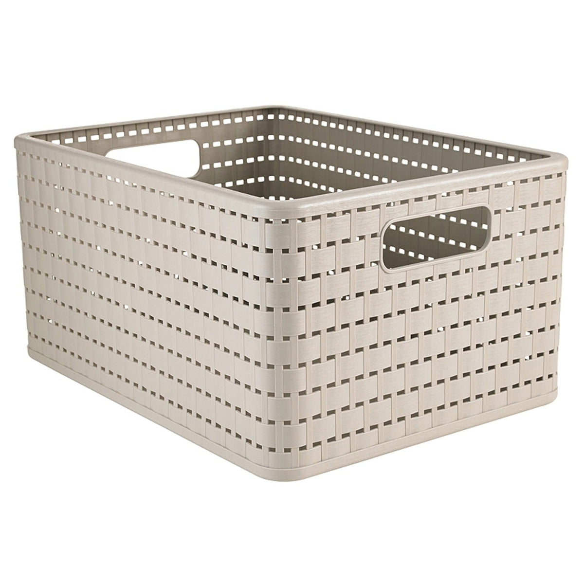 Rotho Lattice Effect Storage Basket Large - Stone