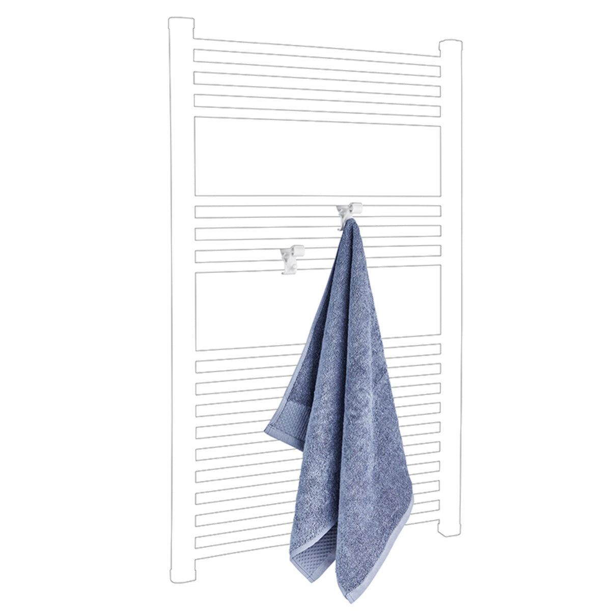 Towel Rail Hooks for Airing Towels and Bathrobes - Pack of 2