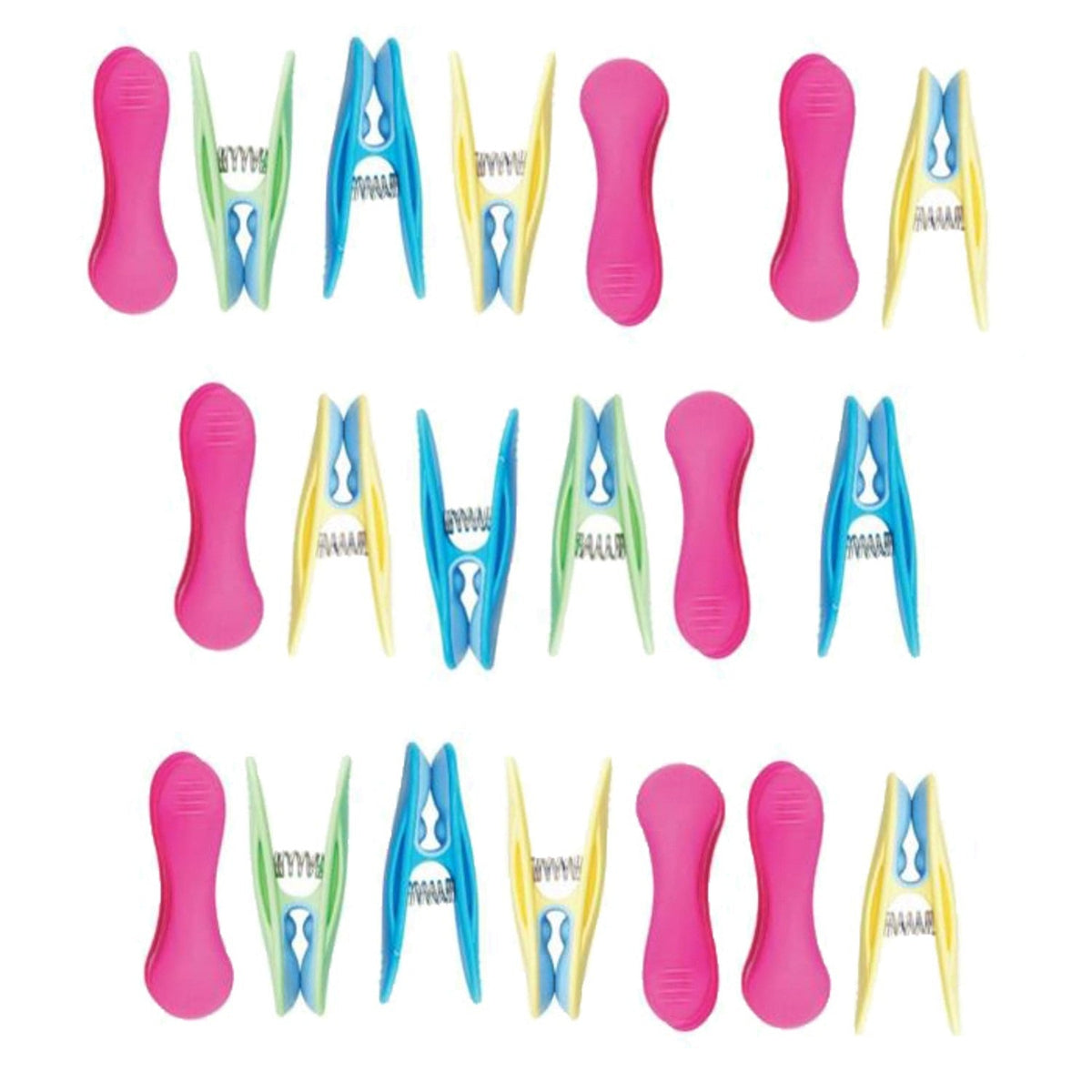 20 Soft Grip Clothes Pegs Pastel