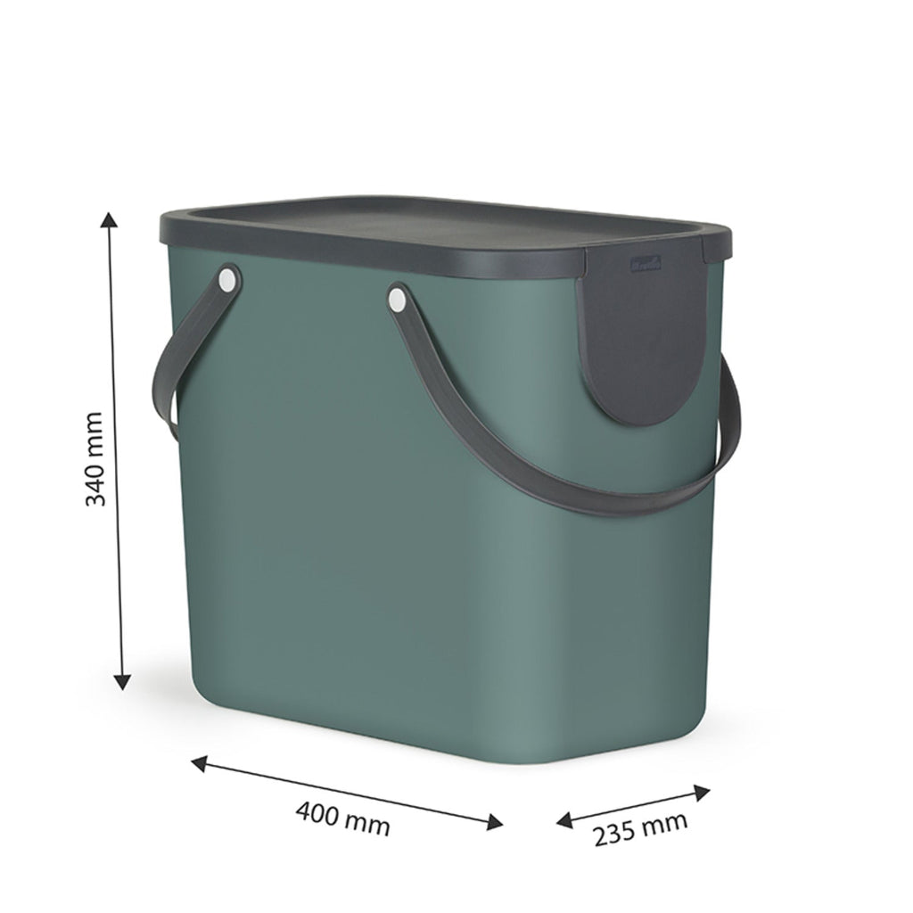 Rotho Albula Recycling Waste Bin Fern Green Colour 25L