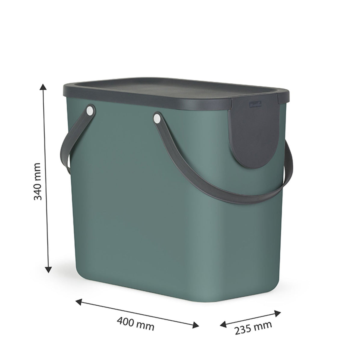 Rotho Albula Recycling Waste Bin Fern Green Colour 25L