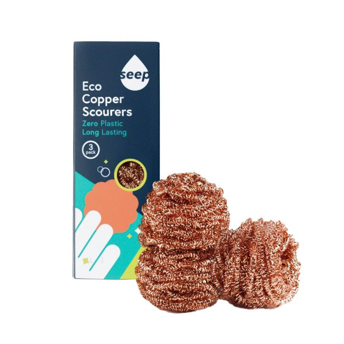 Seep Copper Scourers - Pack of 3