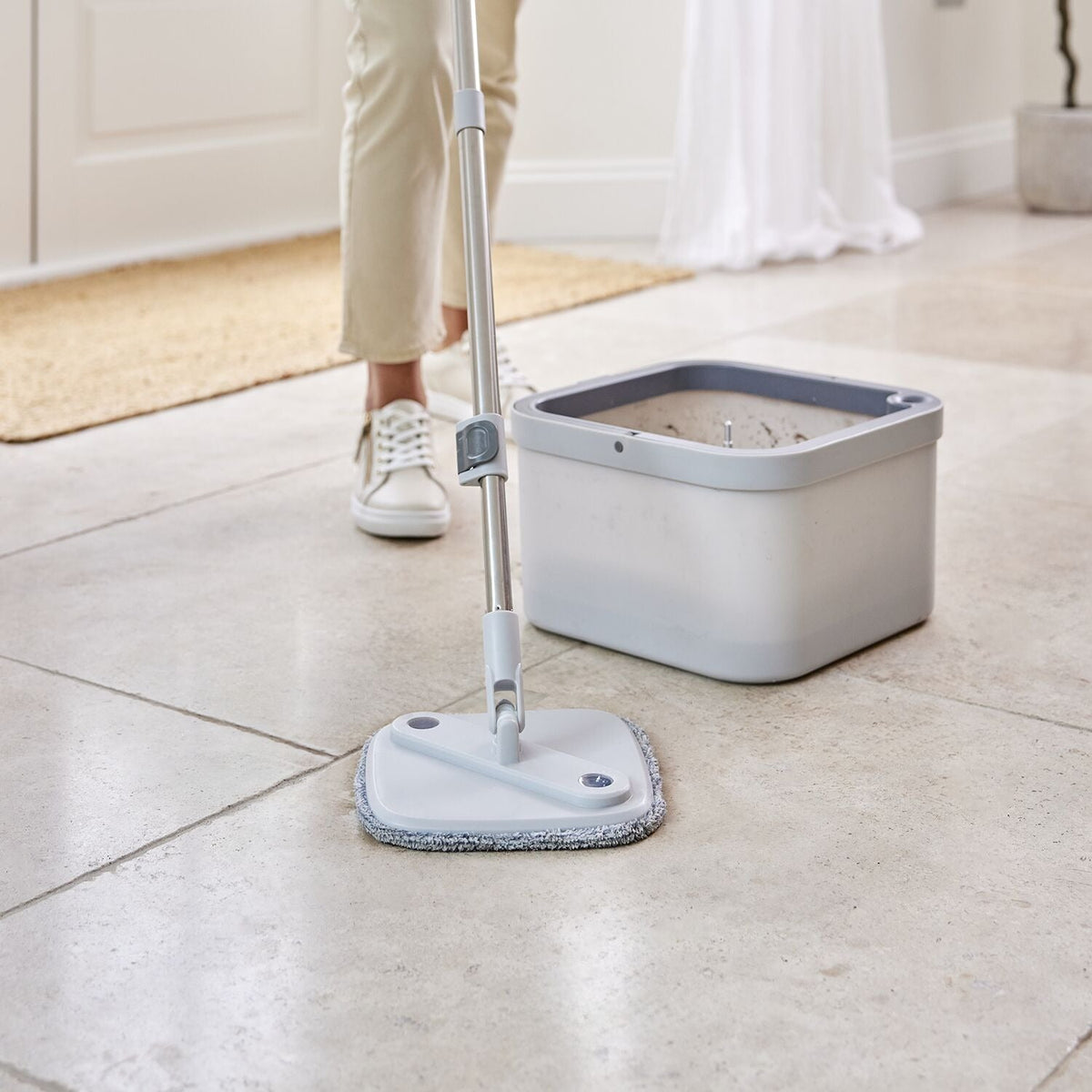 Lakeland Spin Mop Set White and Grey