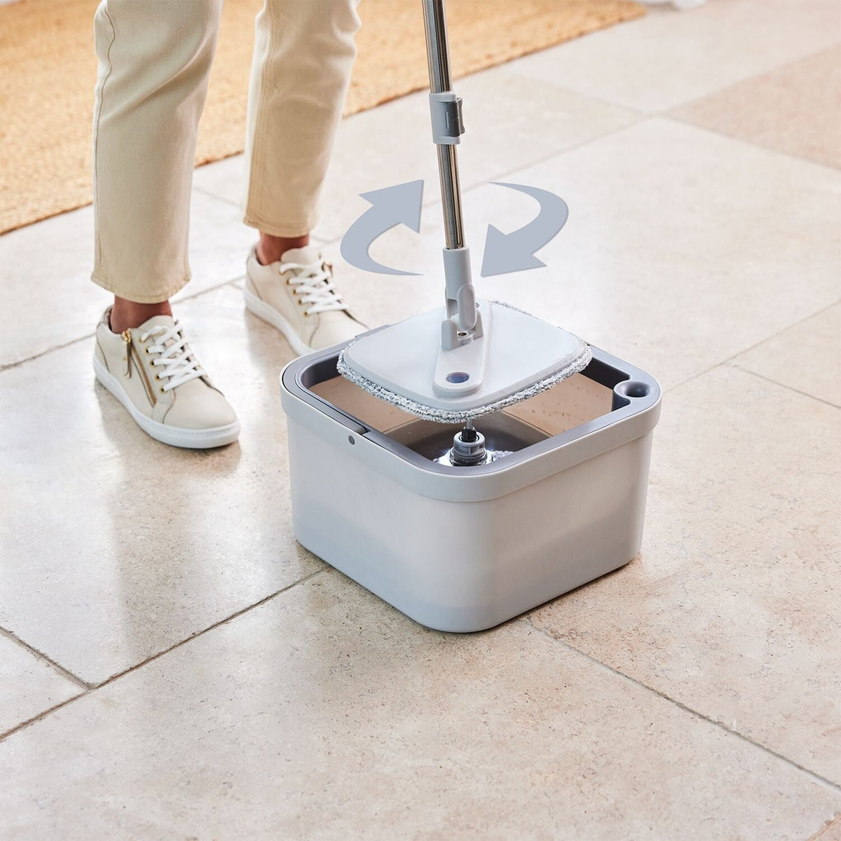 Lakeland Spin Mop Set White and Grey