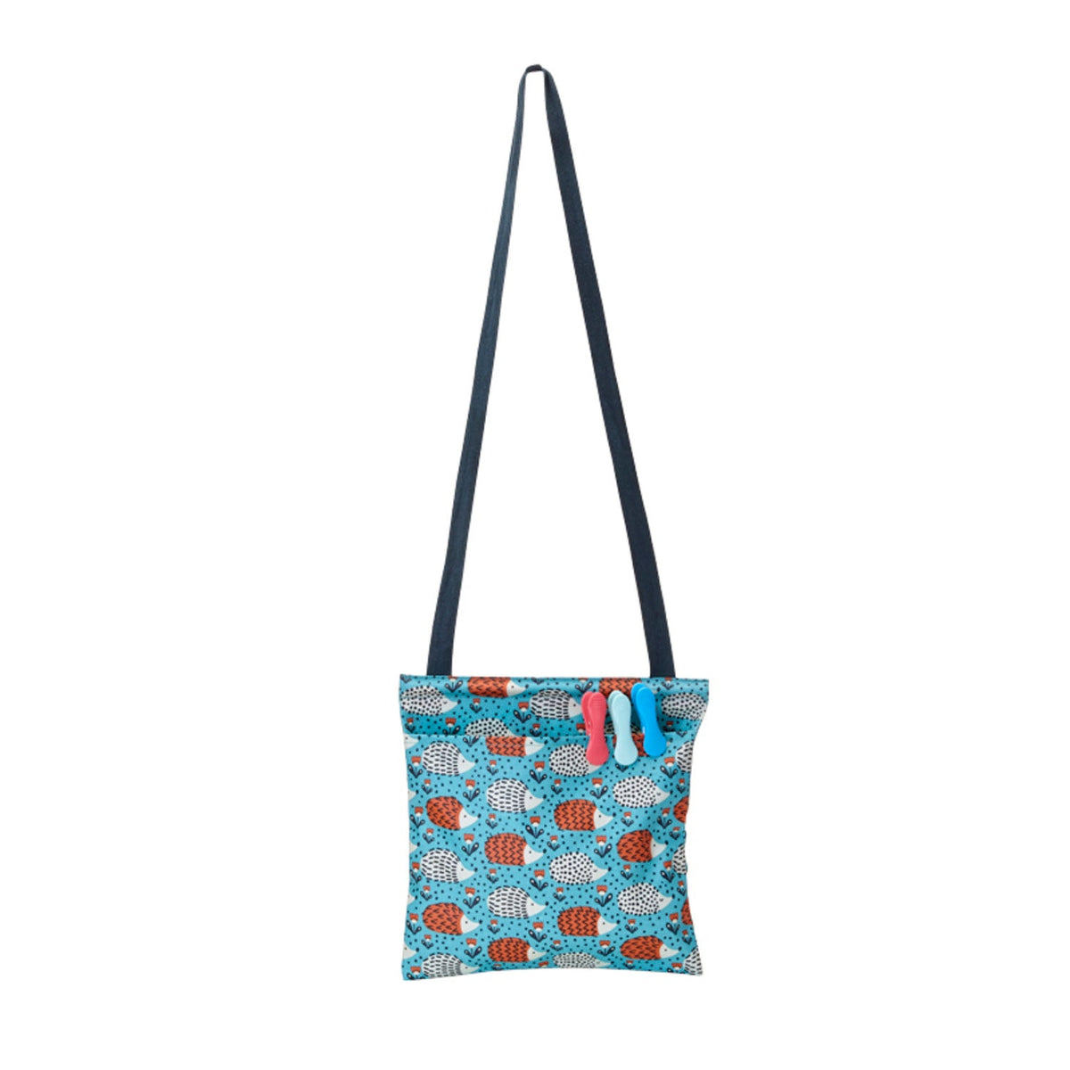 Hedgehog Oilcloth Peg Bag