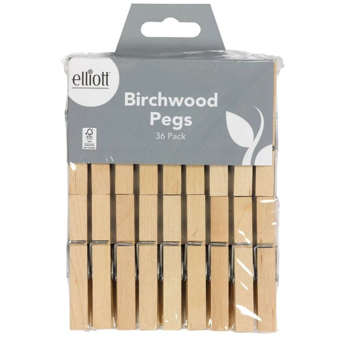 36 Wooden Clothes Pegs