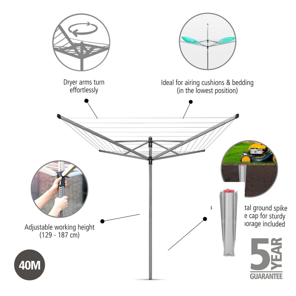 Brabantia 40m Lift-O-Matic Rotary Airer