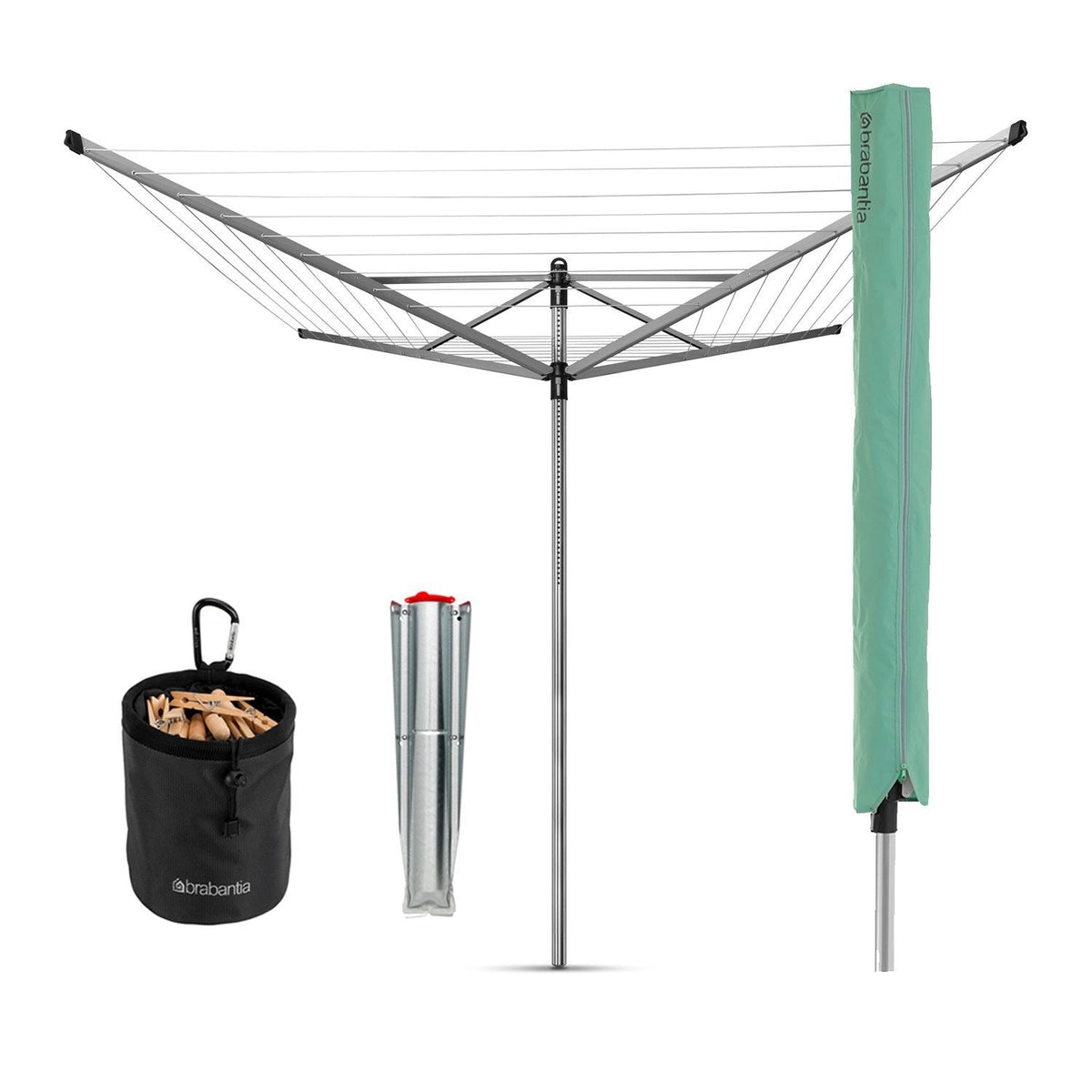 Brabantia 50M Lift-O-Matic Rotary Airer Bundle