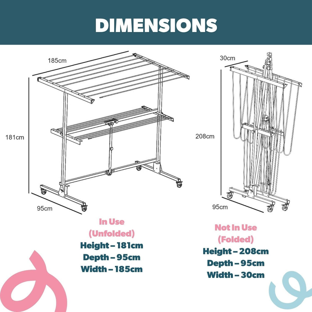 High & Dry Portable & Retractable Clothes Airer