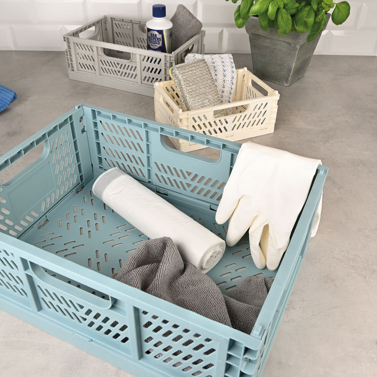 Lakeland Small Folding Storage Crates – Set of 2