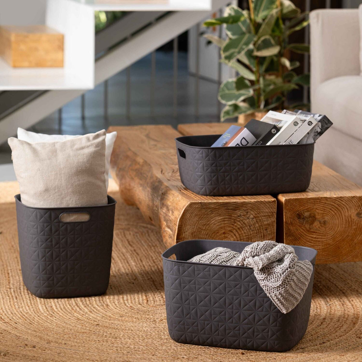 Curver Softex 15L Storage Basket – Dark Grey