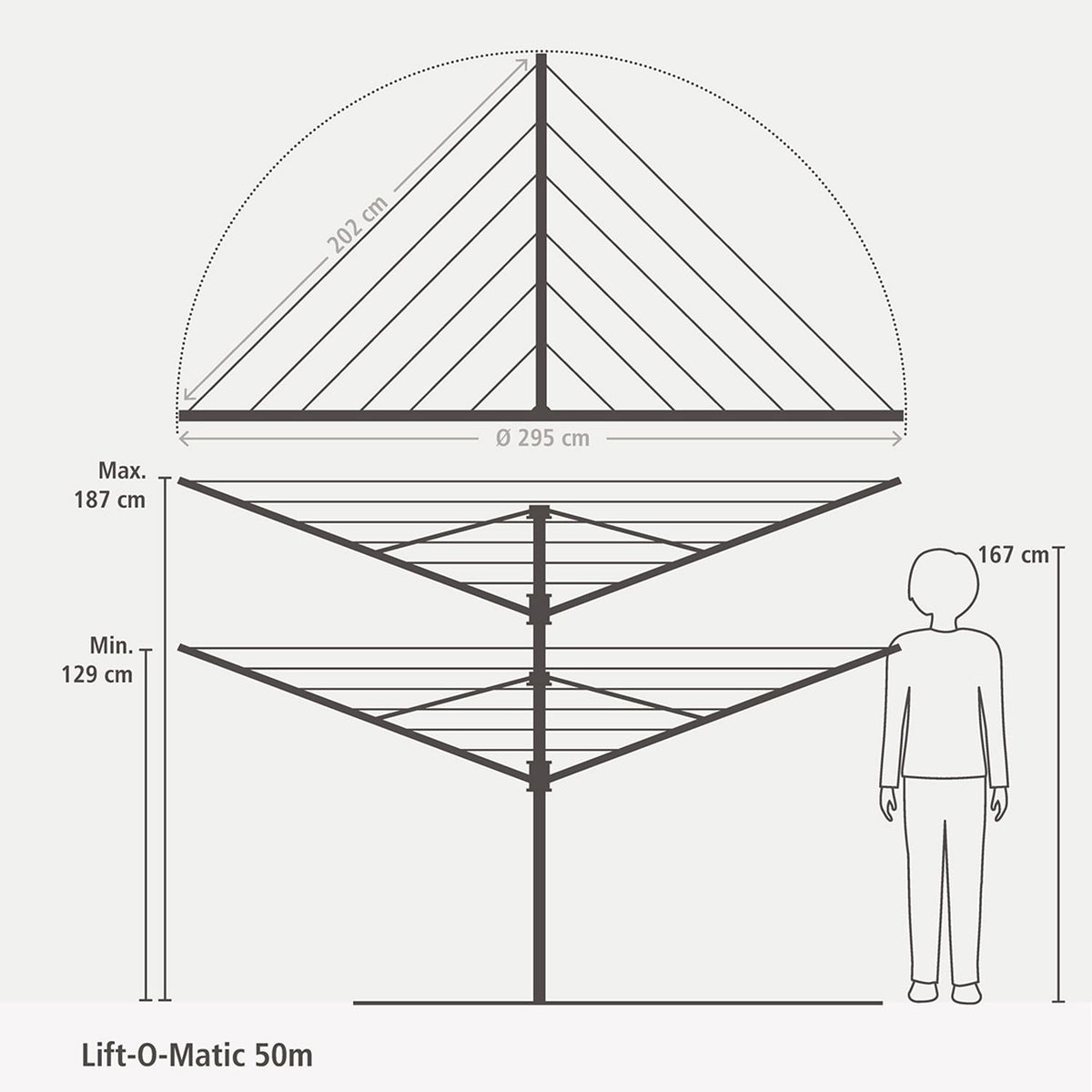 Brabantia 50M Lift-O-Matic Rotary Airer Bundle