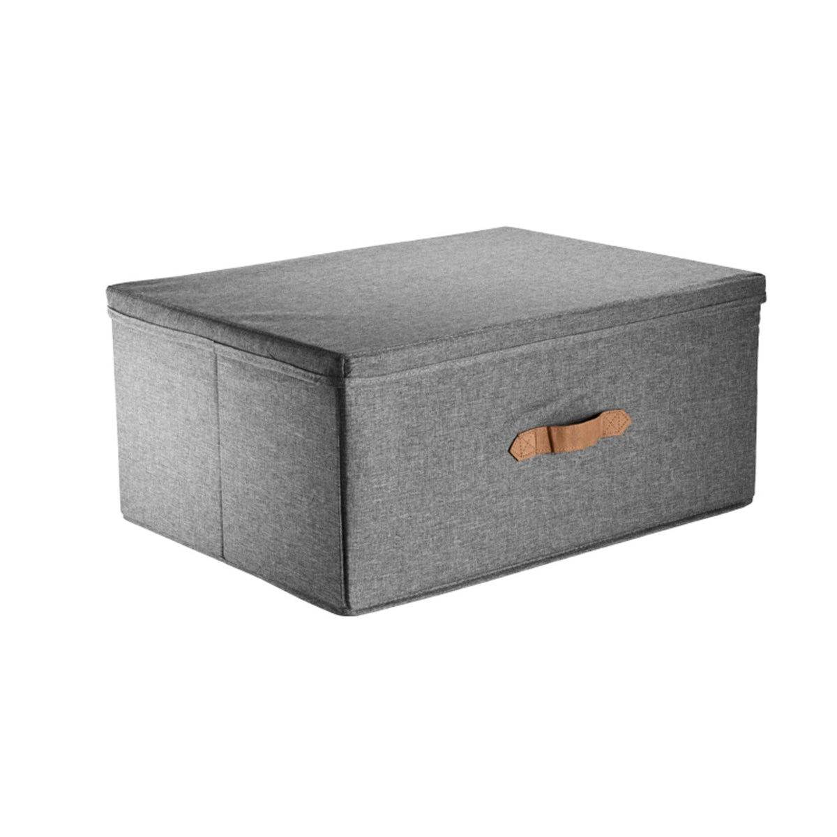 Foldable Grey Storage Box with Lid – Large