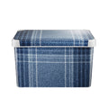 Curver Tartan Effect Storage Box with Lid Blue 22L