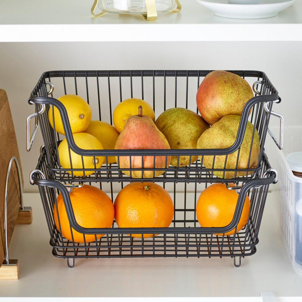 Lakeland Small Multi-Purpose Stackable Wire Storage Basket - Black