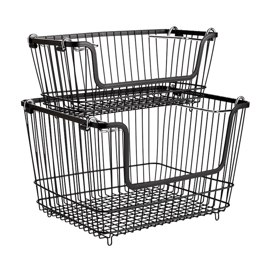 Lakeland Small Multi-Purpose Stackable Wire Storage Basket - Black