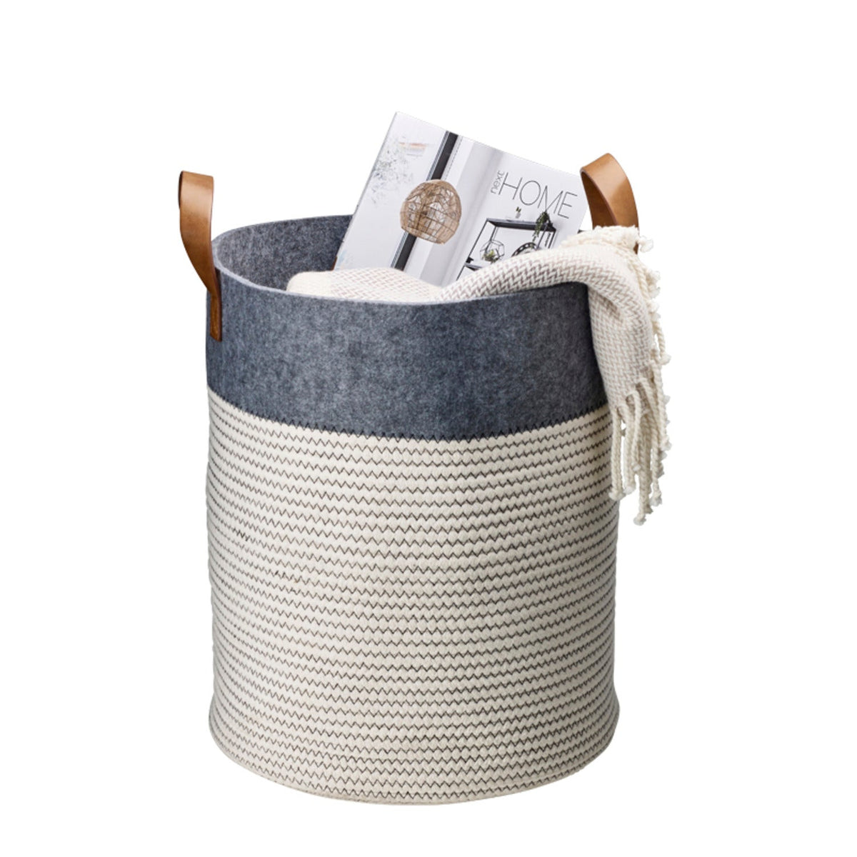 Large 54L Tidy Tote Rope Basket with Handles