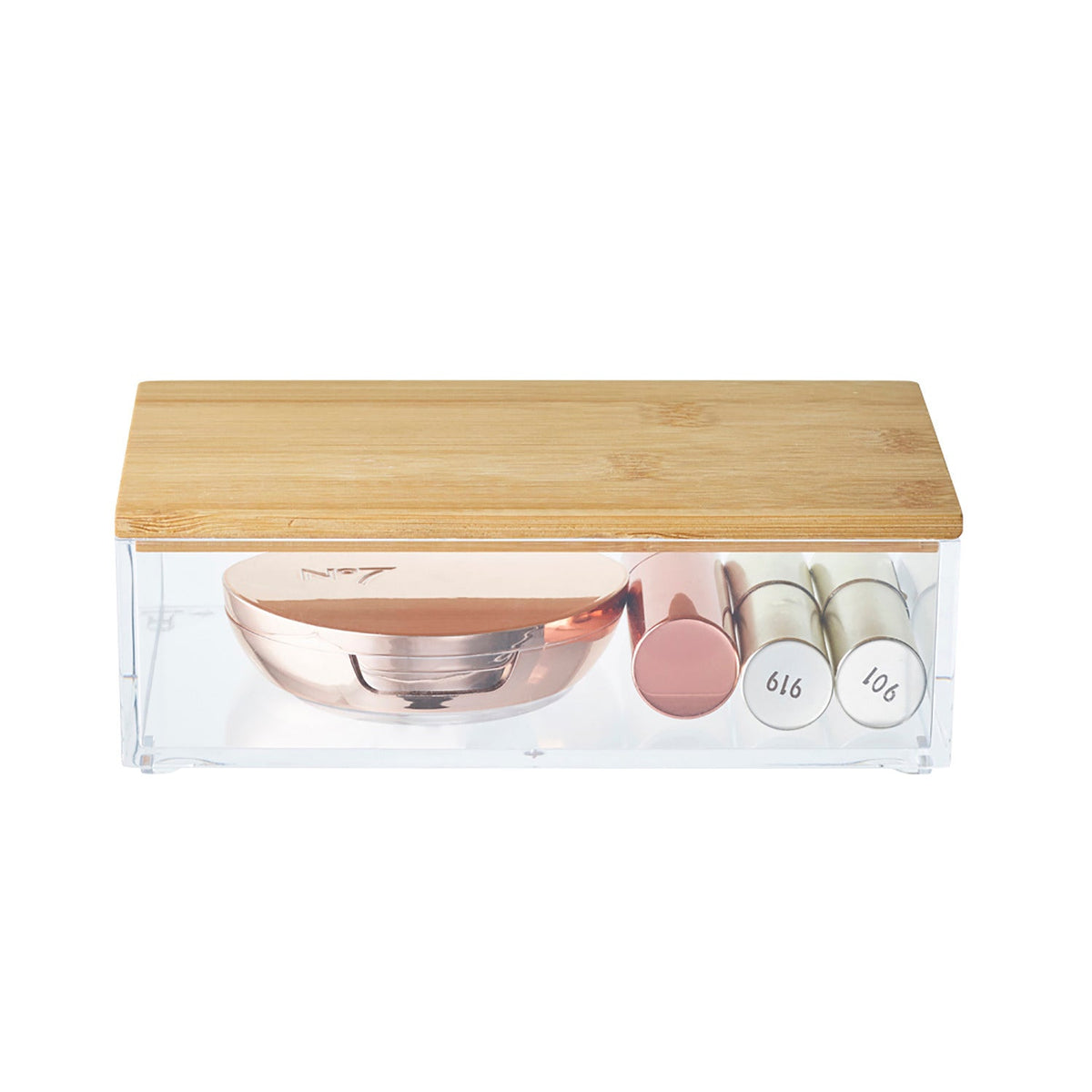 Lakeland Medium Rectangular Bamboo Lidded Storage Box 16 x 10 x 5.5cm H.
