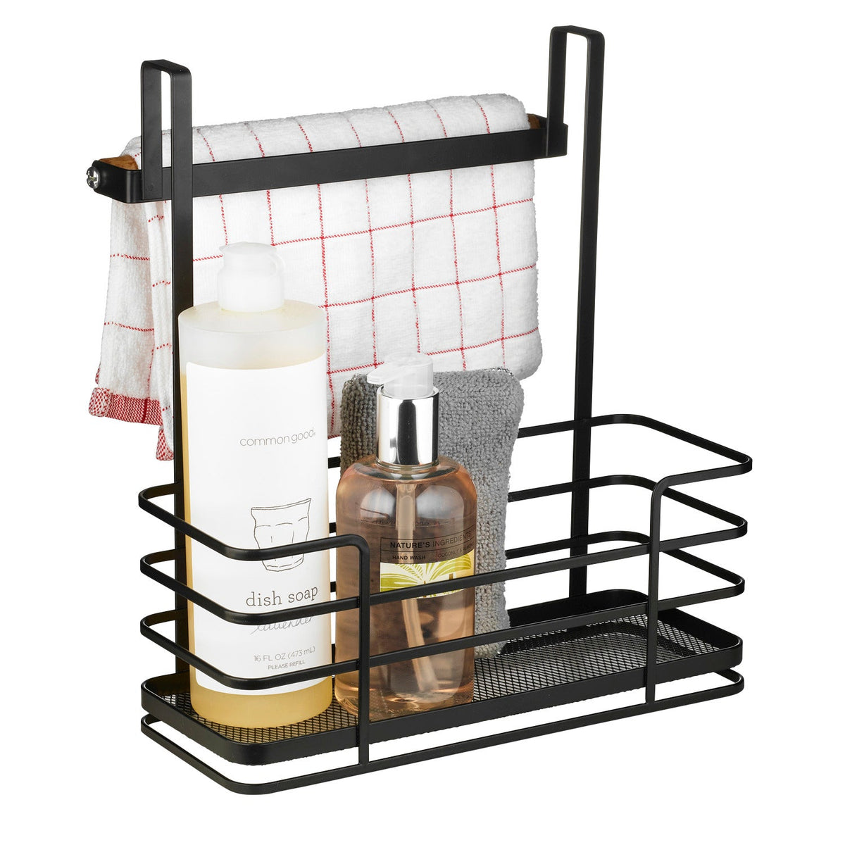 Lakeland Black Mesh Metal Over-Door Cupboard Organiser