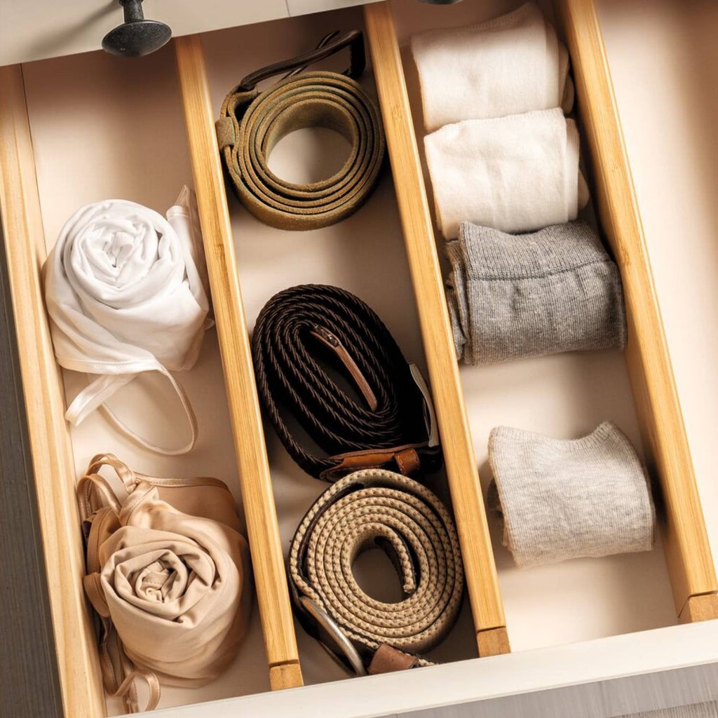 Lakeland Bamboo Drawer Dividers Set of 4