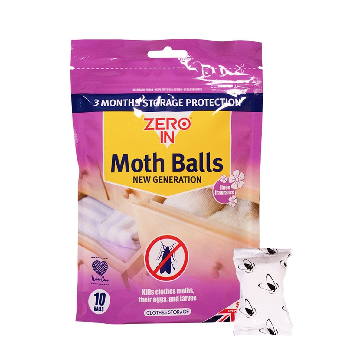 Zero In New Generation Moth Balls 10Pack