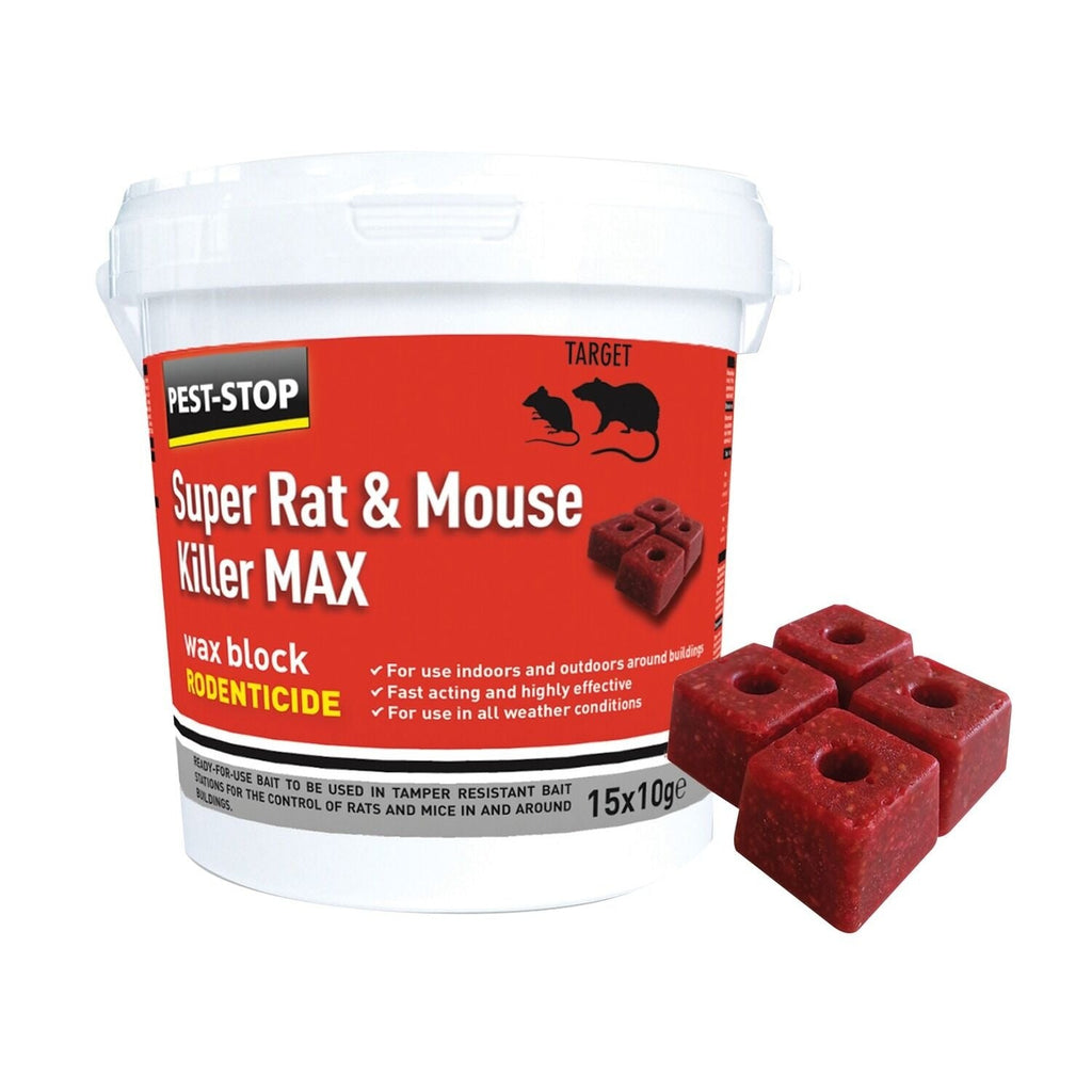 Pest-Stop Super Rat & Mouse Killer MAX Wax Blocks
