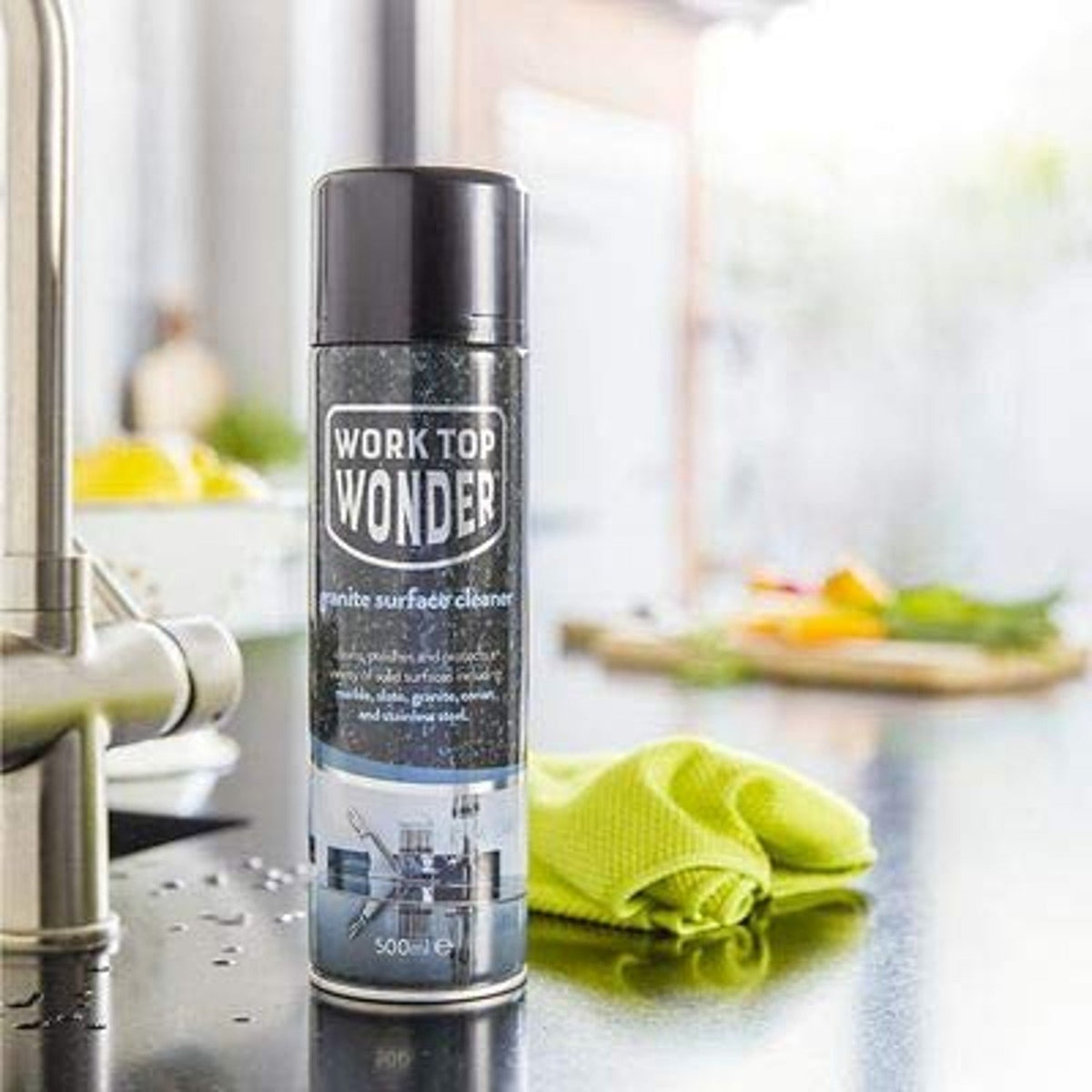Worktop Wonder Hard Surface Cleaner 500ml – For Granite Marble Stone & Stainless Steel